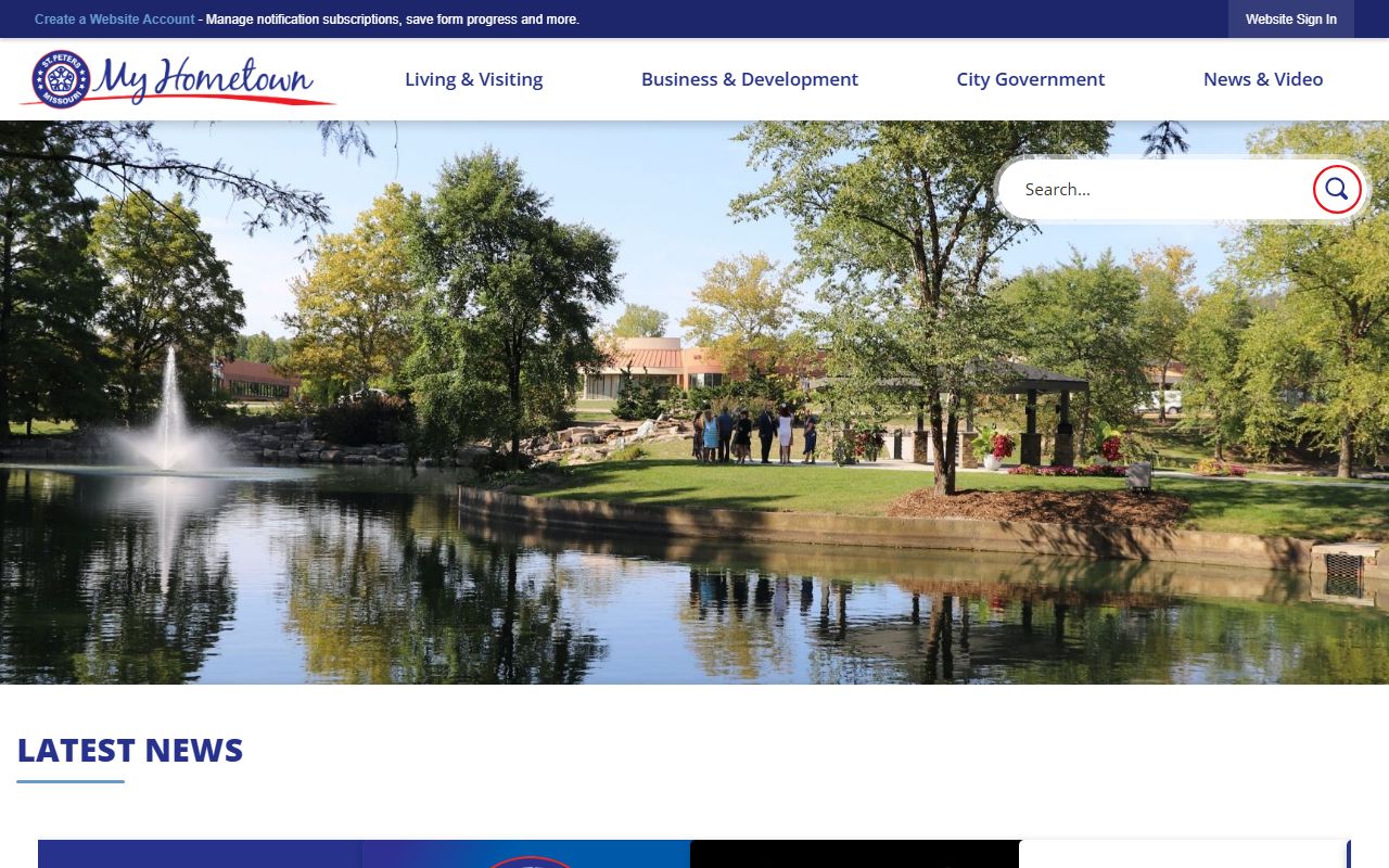 St. Peters city website with municipal court services and information