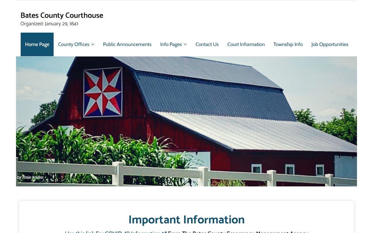 Bates County Missouri court records and government website