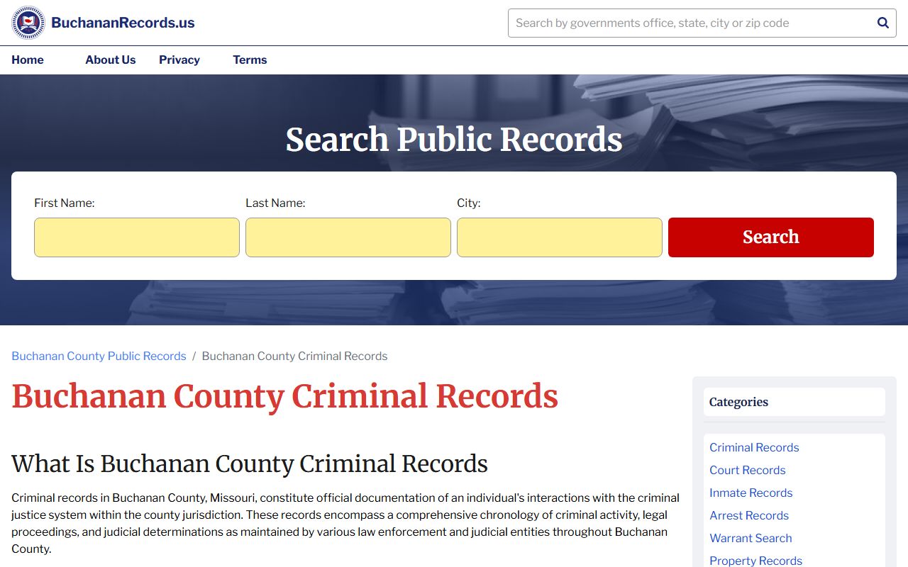 Buchanan County Missouri criminal court records access information
