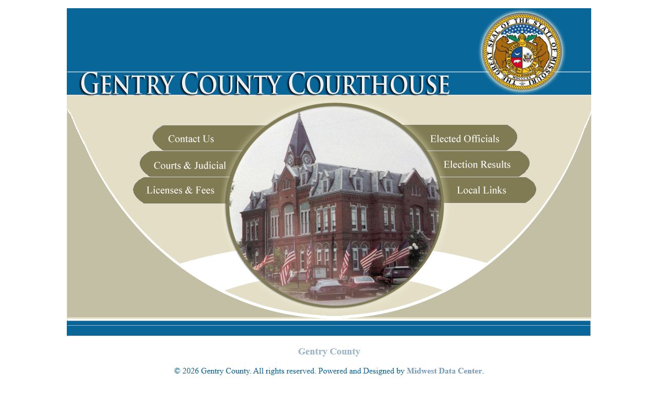 Gentry County Missouri website with court and government information