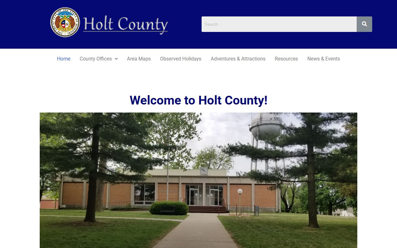 Holt County Missouri website with court records and government information