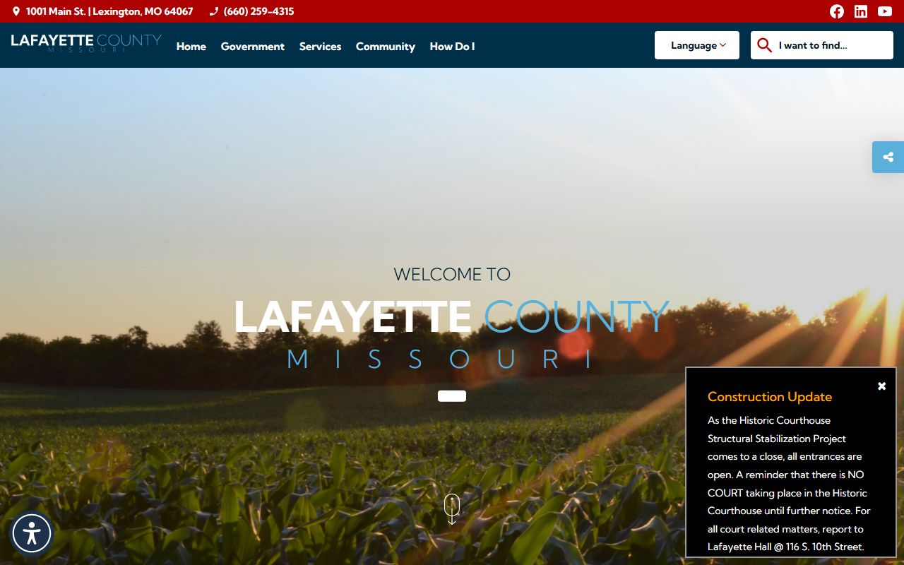 Lafayette County Missouri court records and government website