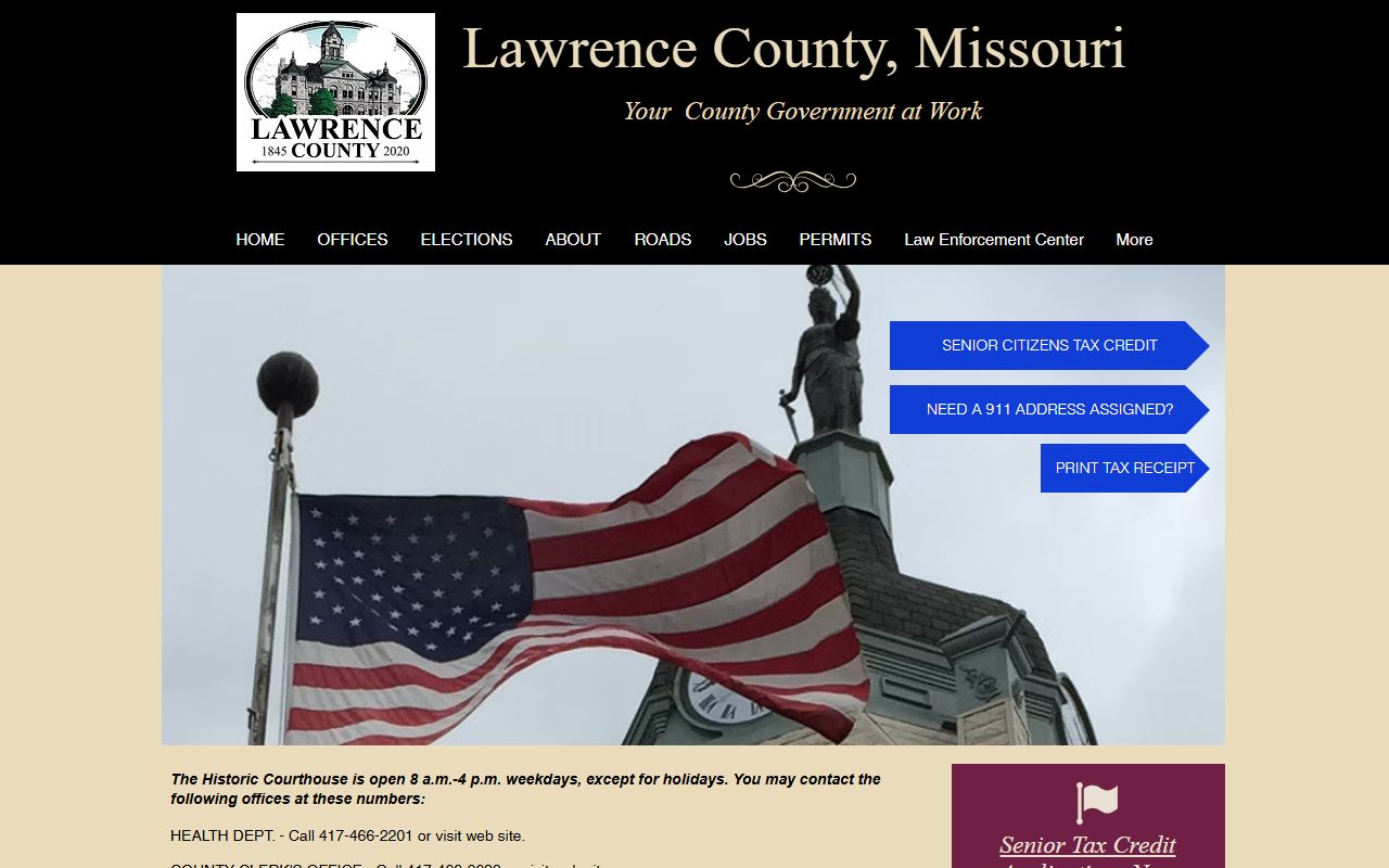Lawrence County Missouri government website for court records access