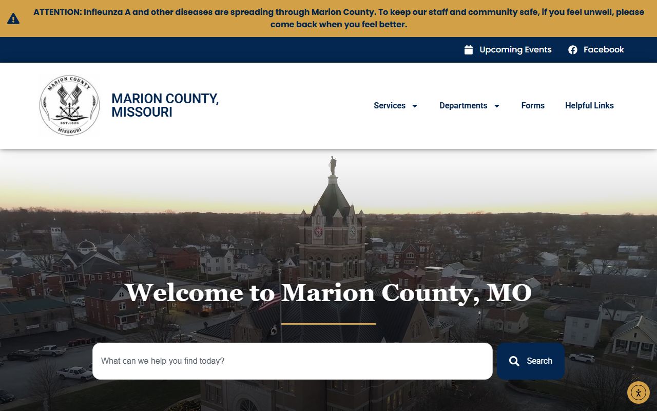 Marion County Missouri government website for court records
